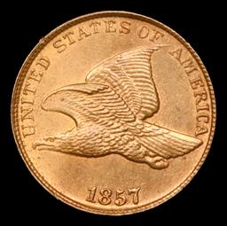 ***Auction Highlight*** 1857 Flying Eagle Cent 1c Graded Choice+ Unc By USCG (fc)