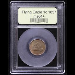 ***Auction Highlight*** 1857 Flying Eagle Cent 1c Graded Choice+ Unc By USCG (fc)