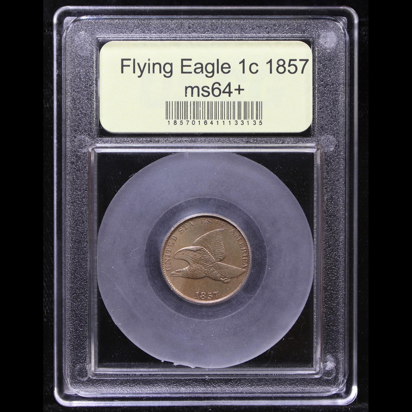 ***Auction Highlight*** 1857 Flying Eagle Cent 1c Graded Choice+ Unc By USCG (fc)