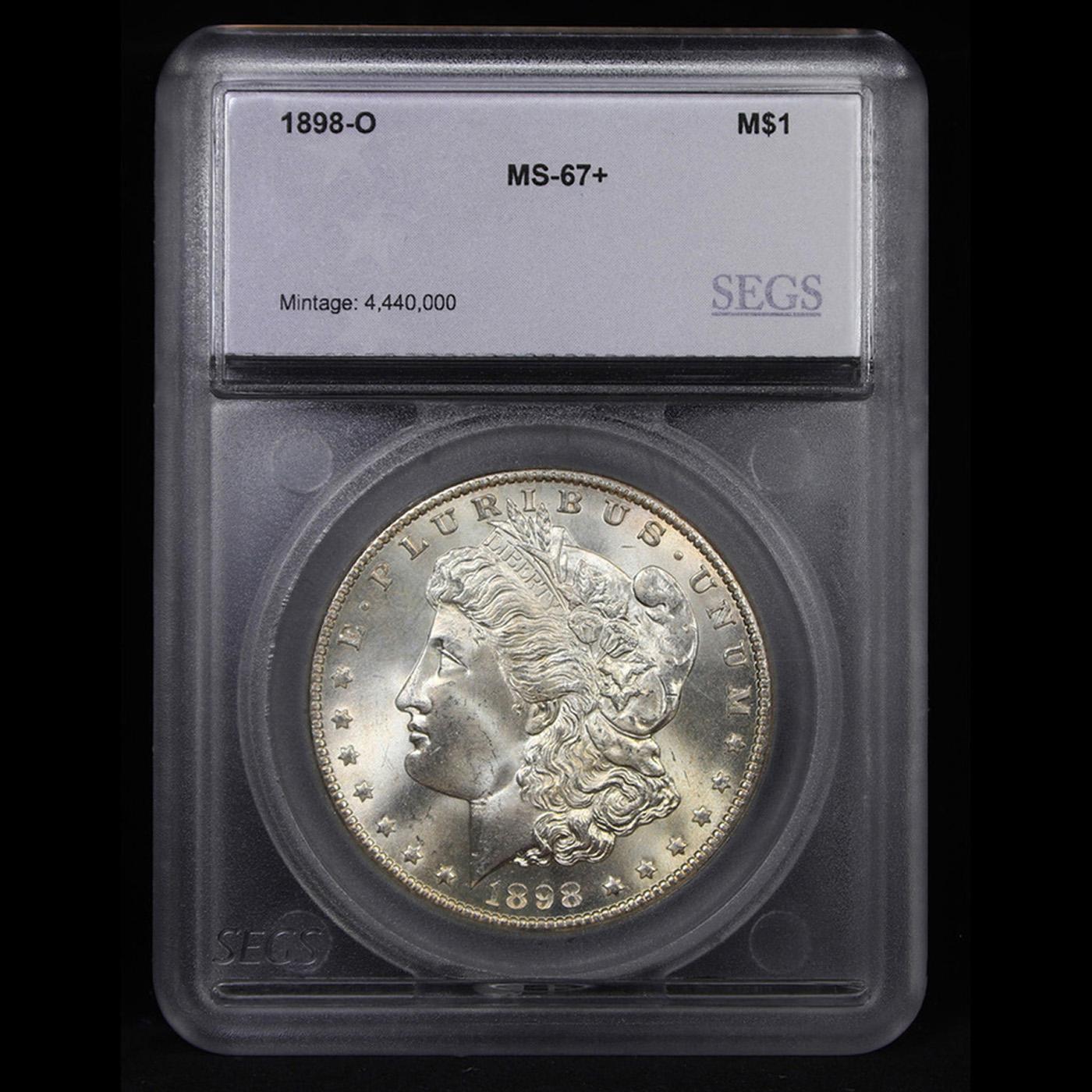 ***Auction Highlight*** 1898-o Morgan Dollar Near Top POP $1 Graded ms67+ By SEGS (fc)