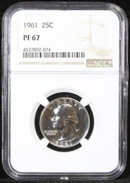 Proof NGC 1961 Washington Quarter 25c Graded pr67 By NGC