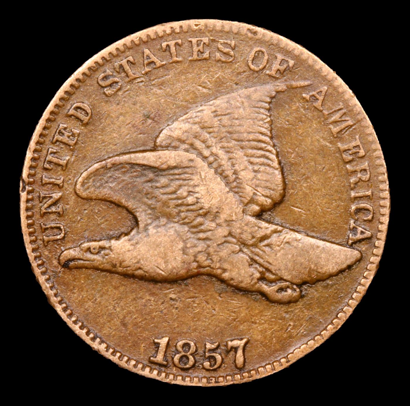 1857 Flying Eagle Cent 1c Grades vf++