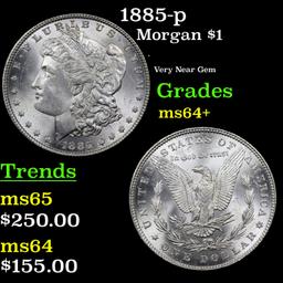 1885-p Morgan Dollar $1 Grades Choice+ Unc