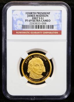 Proof NGC 2007-s James Madison Presidential Dollar Fourth President $1 Graded pr69 dcam By NGC