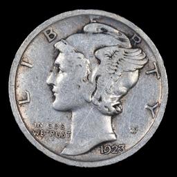 1923-p Mercury Dime 10c Grades vf++