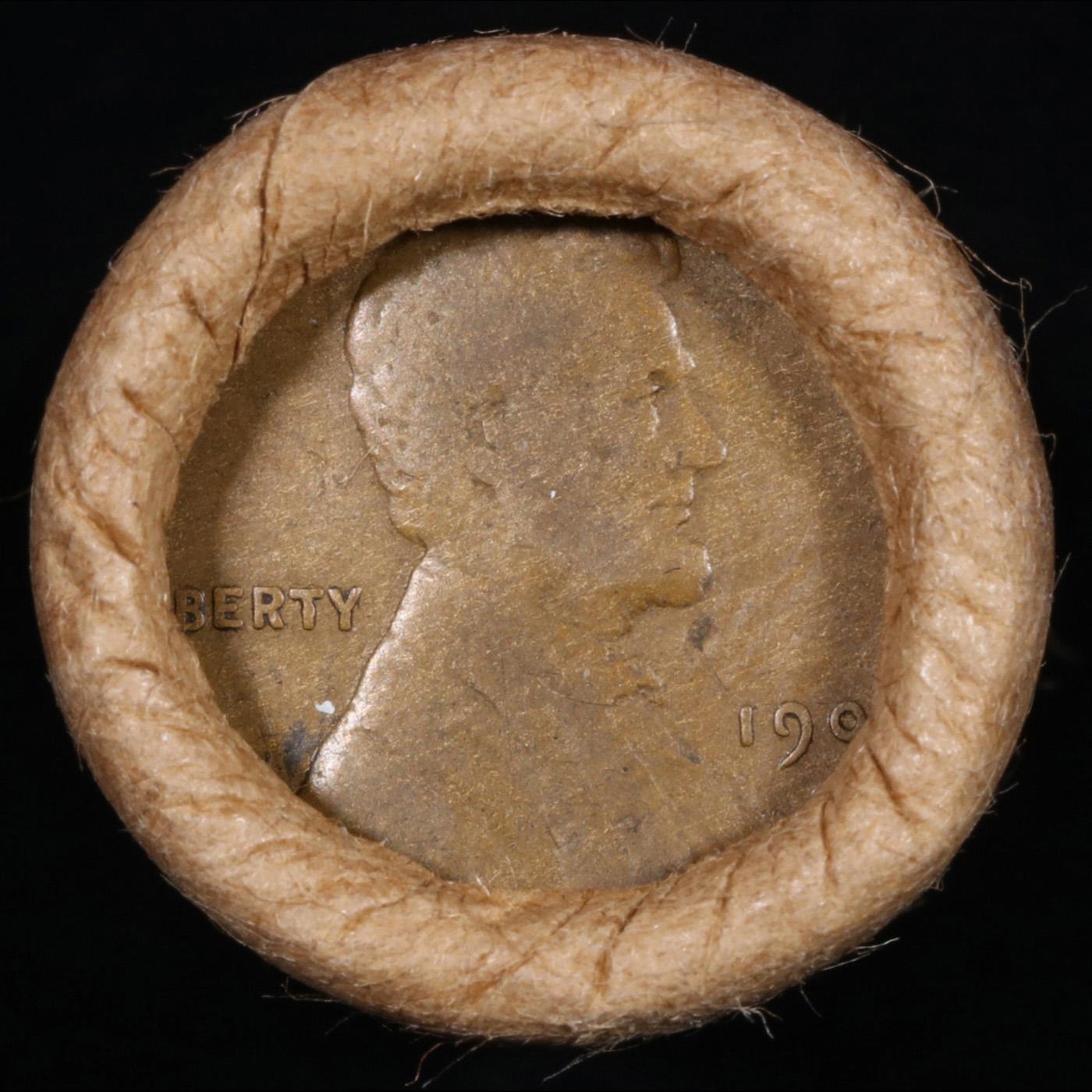 ***Auction Highlight*** Lincoln Wheat cent 1c orig roll, 1909-s end, VDB other end (fc)