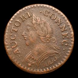 ***Auction Highlight*** 1787 Connecticut, Laughing Colonial Cent Miller 6.1-M 1c Graded xf40 By SEGS