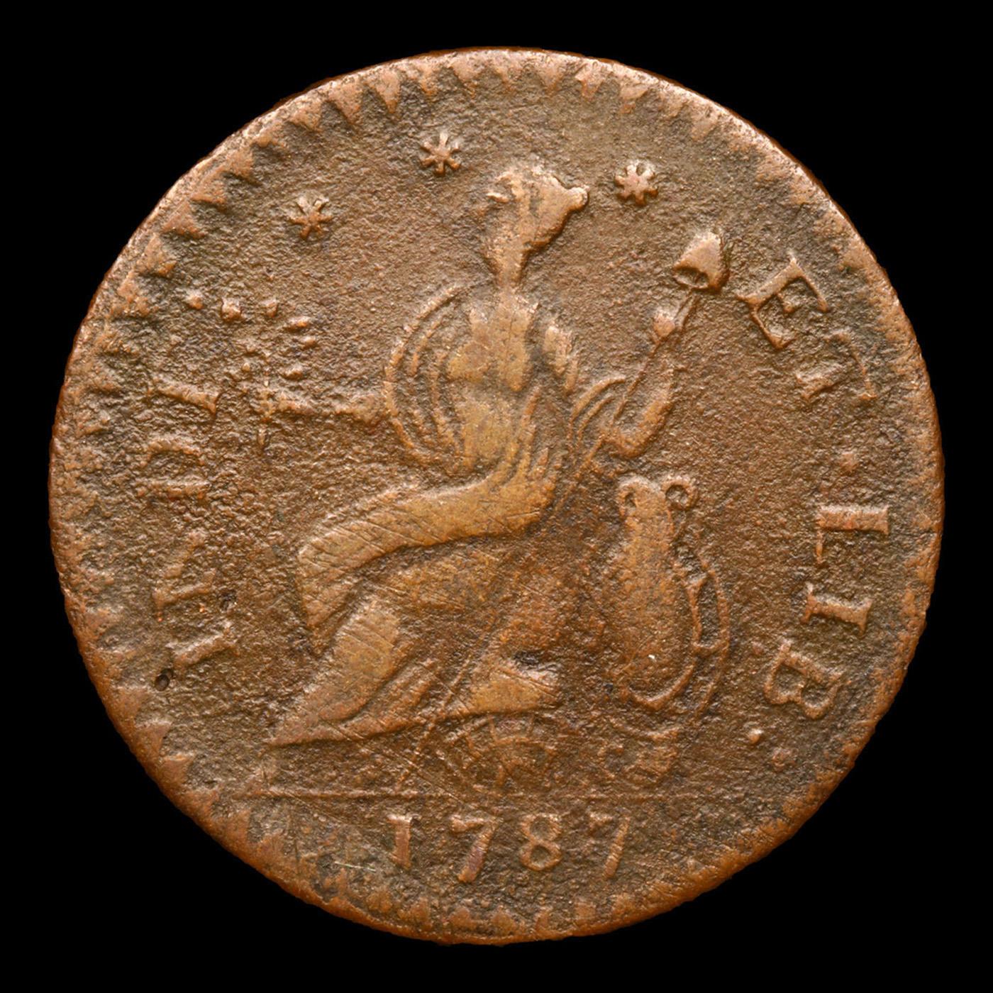 ***Auction Highlight*** 1787 Connecticut, Laughing Colonial Cent Miller 6.1-M 1c Graded xf40 By SEGS