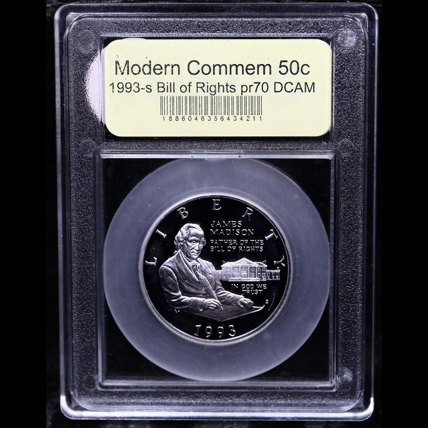 Proof . 1993-s Bill of Rights Modern Commem Half Dollar 50c Graded GEM++ Proof Deep Cameo By USCG