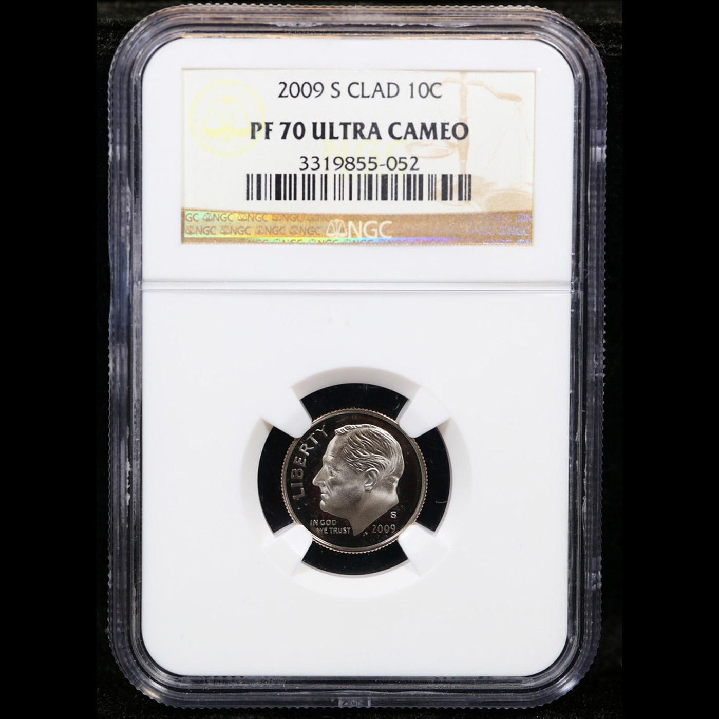 Proof NGC 2009-s clad Roosevelt Dime 10c Graded pr70 dcam By NGC