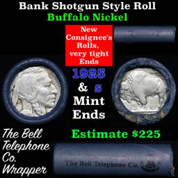 Buffalo Nickel Shotgun Roll in Old Bank Style 'Bell Telephone'  Wrapper 1925 & s Mint Ends