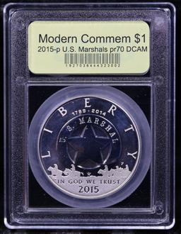 Proof 2015-P U.S. Marshals Service Modern Commem Dollar $1 Graded GEM++ Proof Deep Cameo By USCG