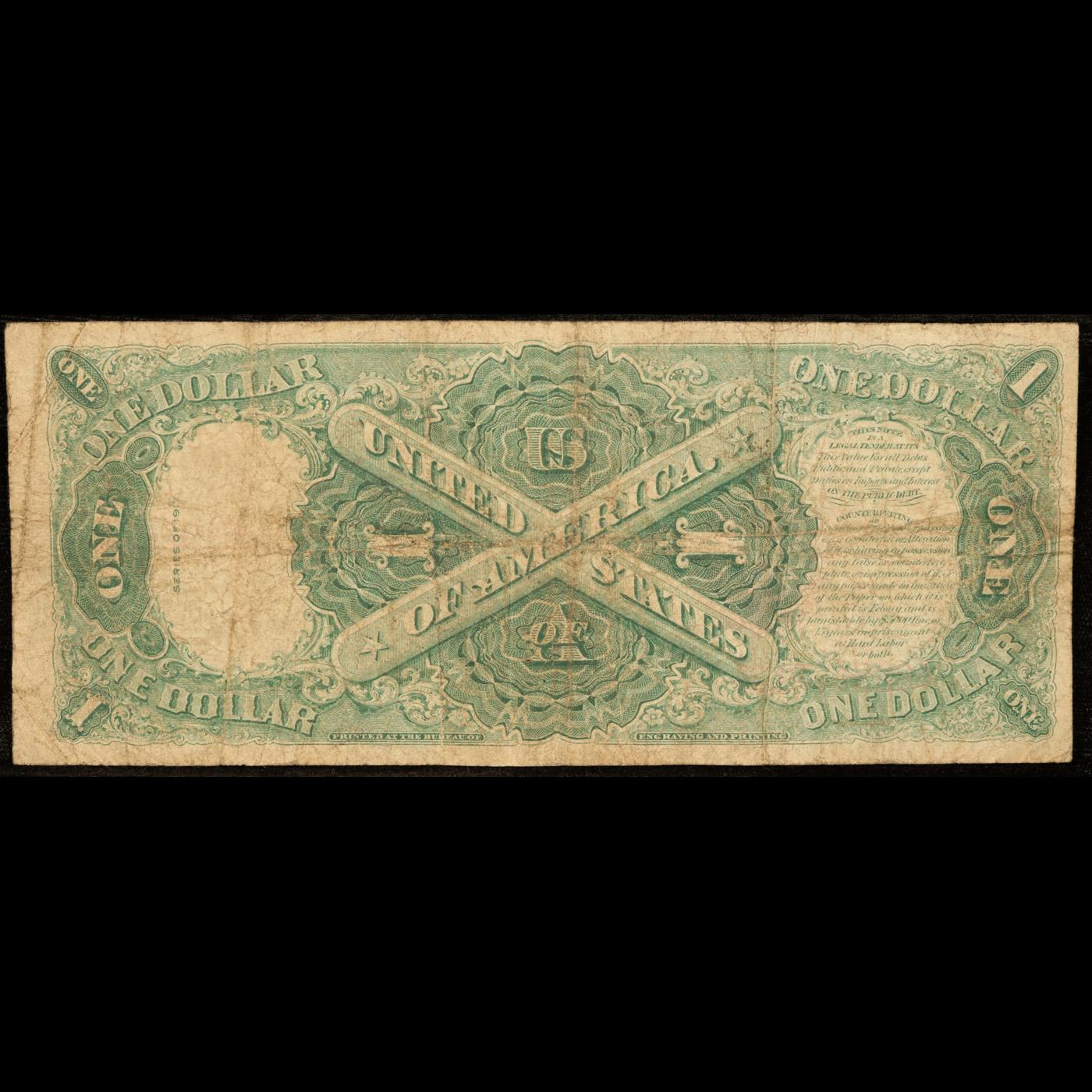 1917 $1 Large Size Legal Tender, Signatures of Burke & Teehee, FR36 Grades vf+