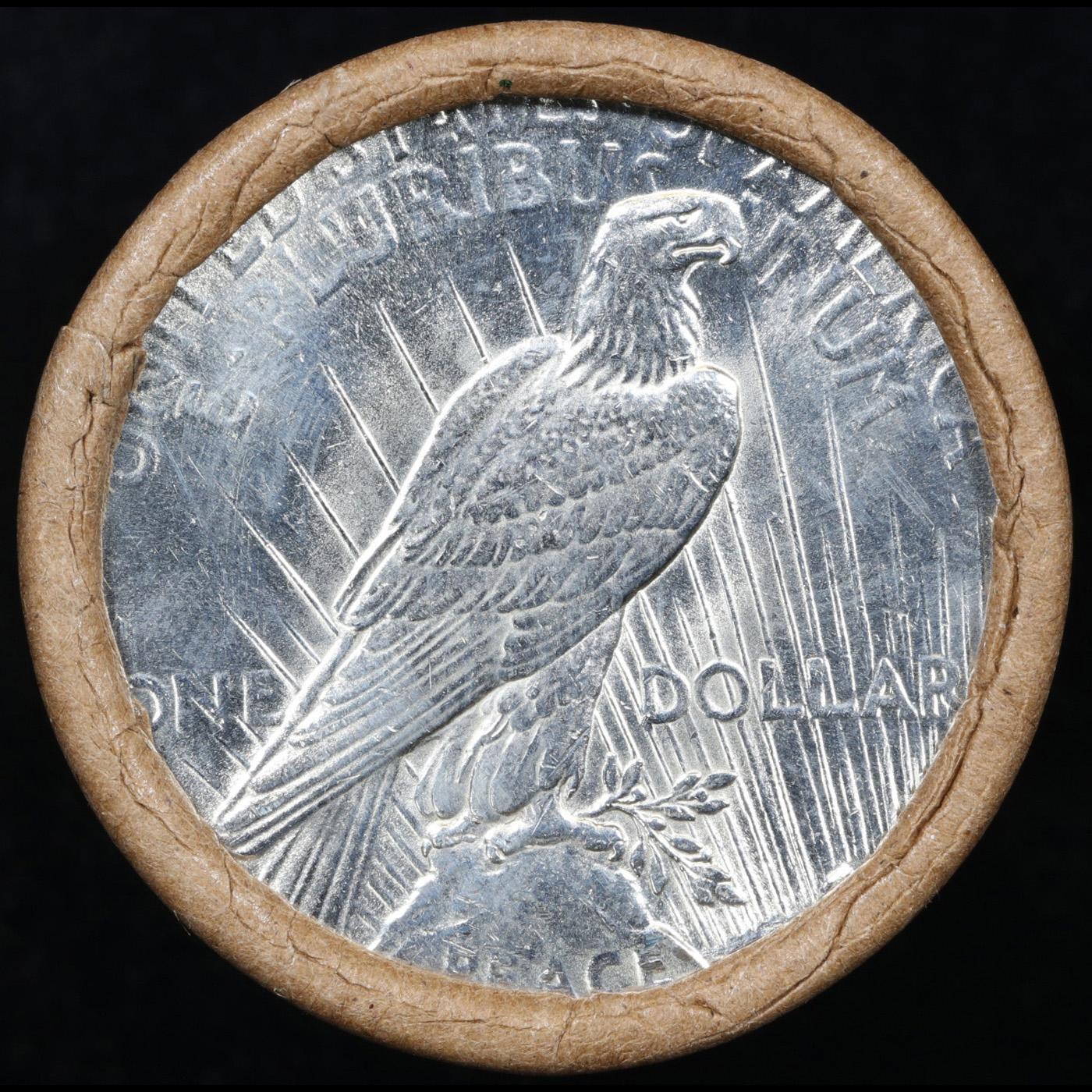 ***Auction Highlight***  AU/BU Slider Shotgun Peace $1 Roll 1922 & P Ends Virtually UNC (fc)