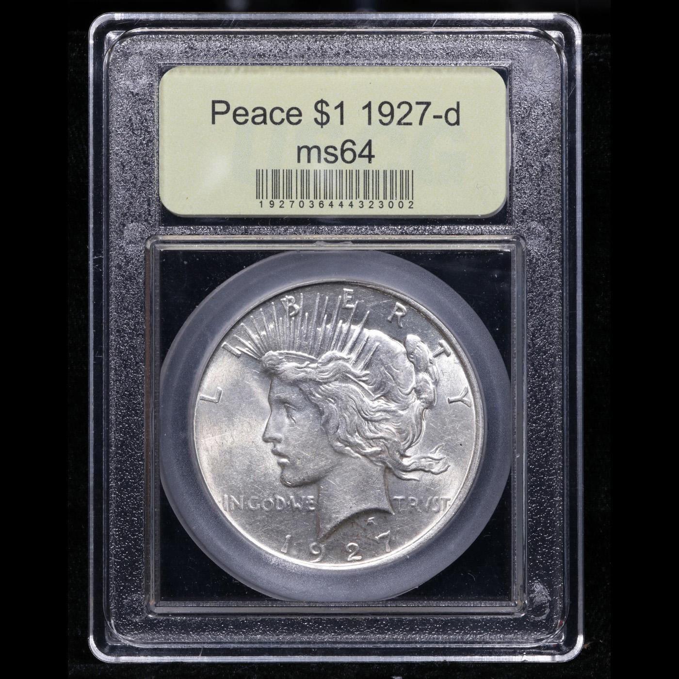 ***Auction Highlight*** 1927-d Peace Dollar 1 Graded Choice Unc By USCG (fc)