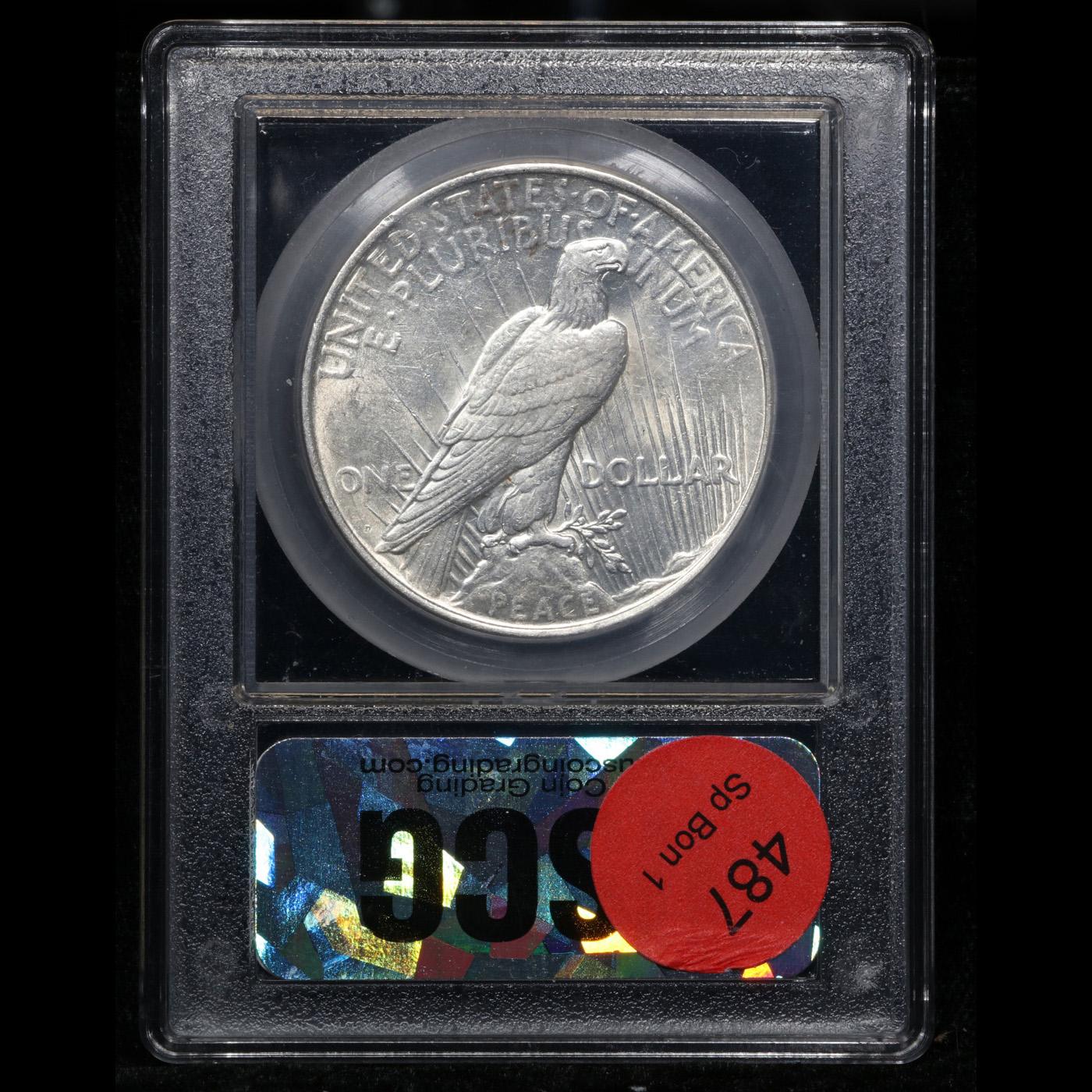 ***Auction Highlight*** 1927-d Peace Dollar 1 Graded Choice Unc By USCG (fc)