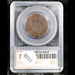 ***Auction Highlight*** 1787 NJ Colonial Cent Maris 38-c Mint Error R-3 1c Graded vf30 By SEGS (fc)