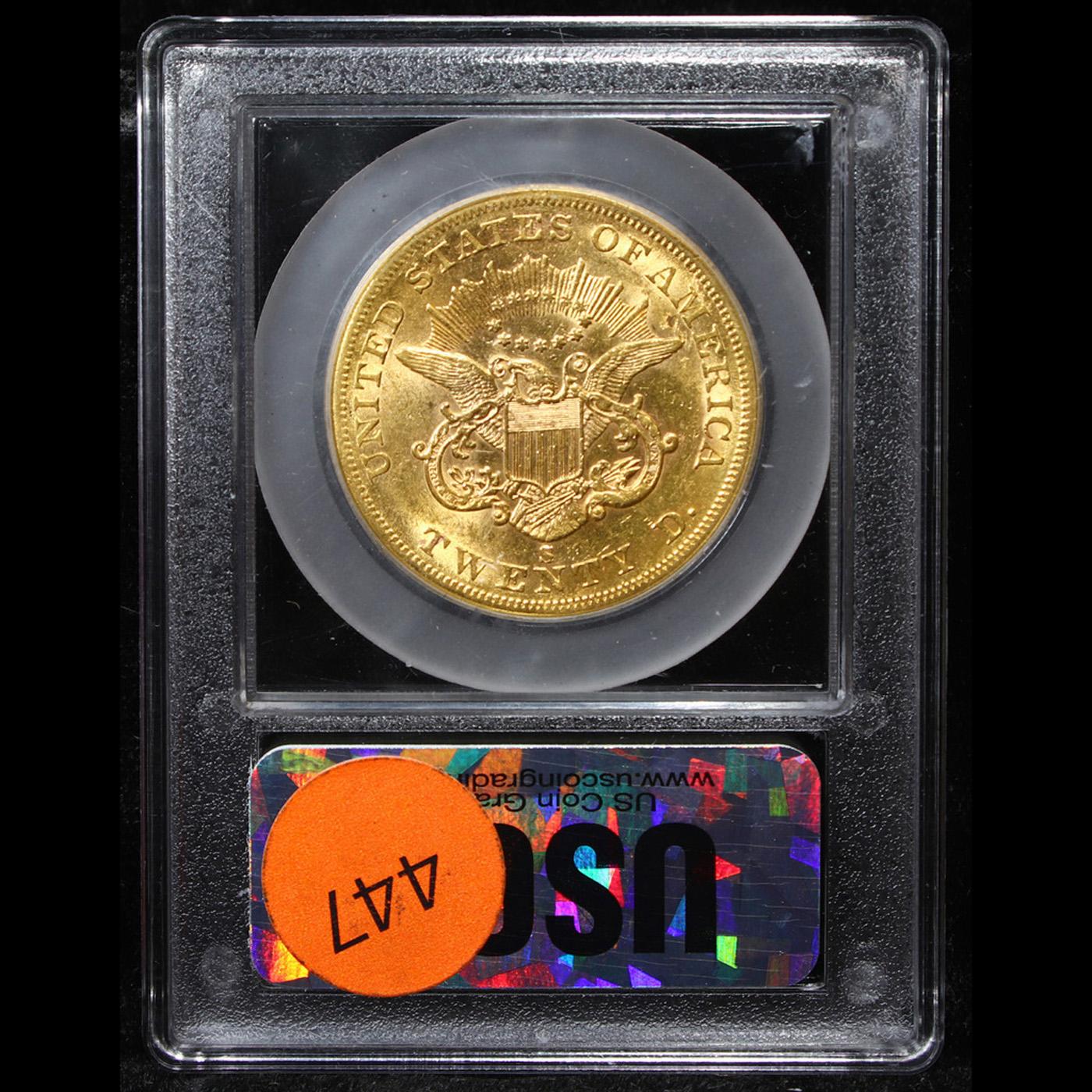 ***Auction Highlight*** 1859-s Gold Liberty Double Eagle Near Top POP! 20 Graded Select Unc By USCG