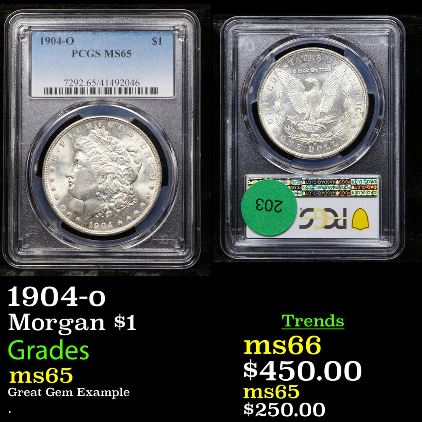 PCGS 1904-o Morgan Dollar 1 Graded ms65 By PCGS