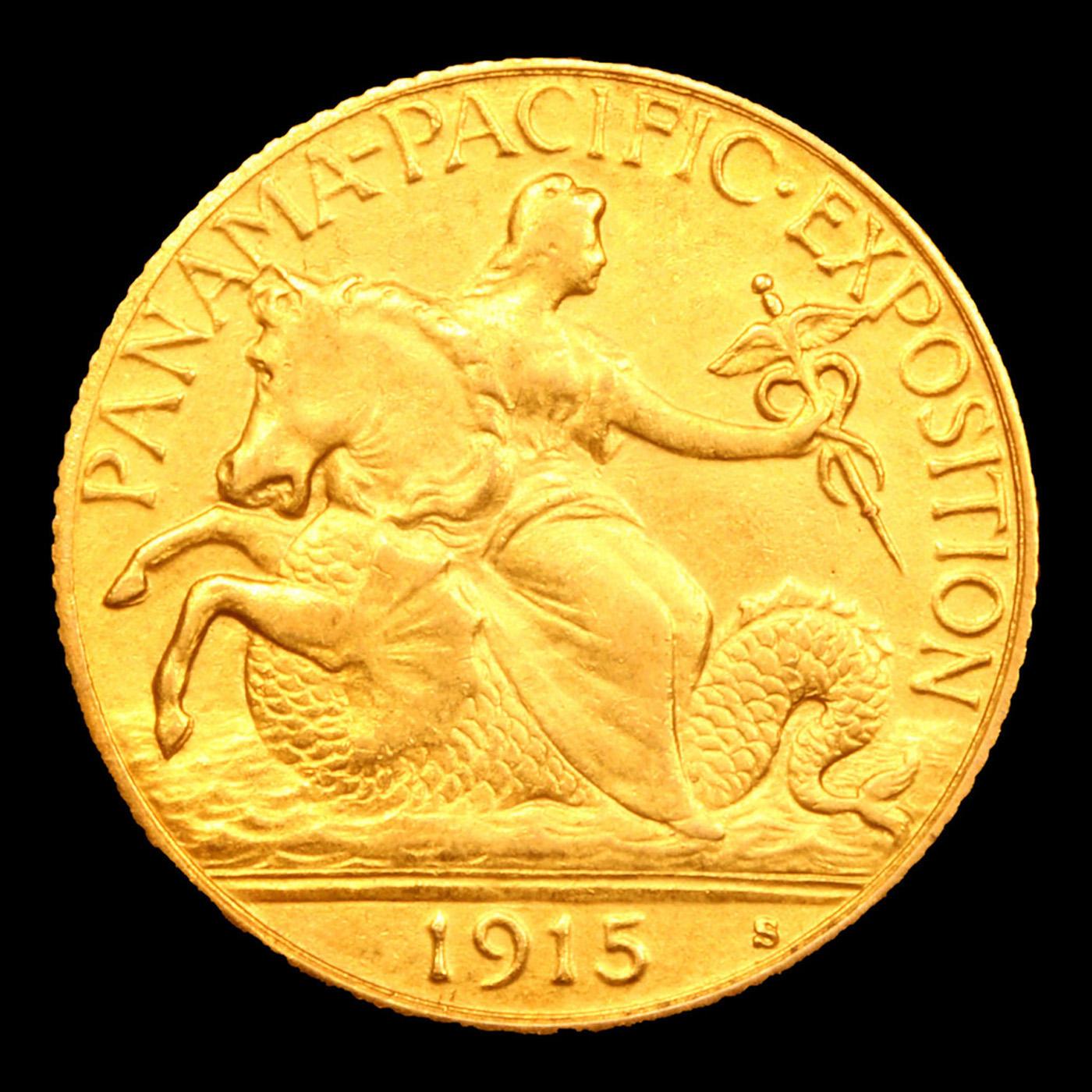 ***Auction Highlight*** 1915-s Panama Pacific Gold Commem 2.5 Graded au53 By SEGS (fc)