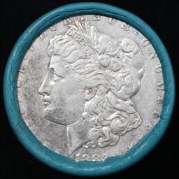 ***Auction Highlight*** Full solid Bank Of America Morgan/Peace silver dollar roll, 20 coin 1883 & '