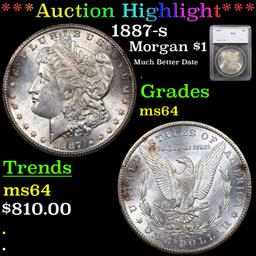 ***Auction Highlight*** 1887-s Morgan Dollar 1 Graded ms64 By SEGS (fc)