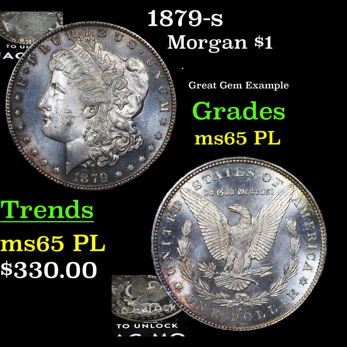 1879-s Morgan Dollar $1 Grades GEM Unc PL