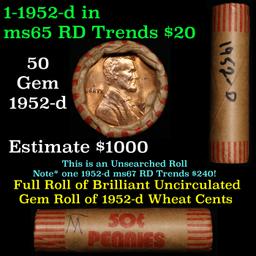 Shotgun Lincoln 1c roll, 1952-d 50 pcs seal strong Wrapper