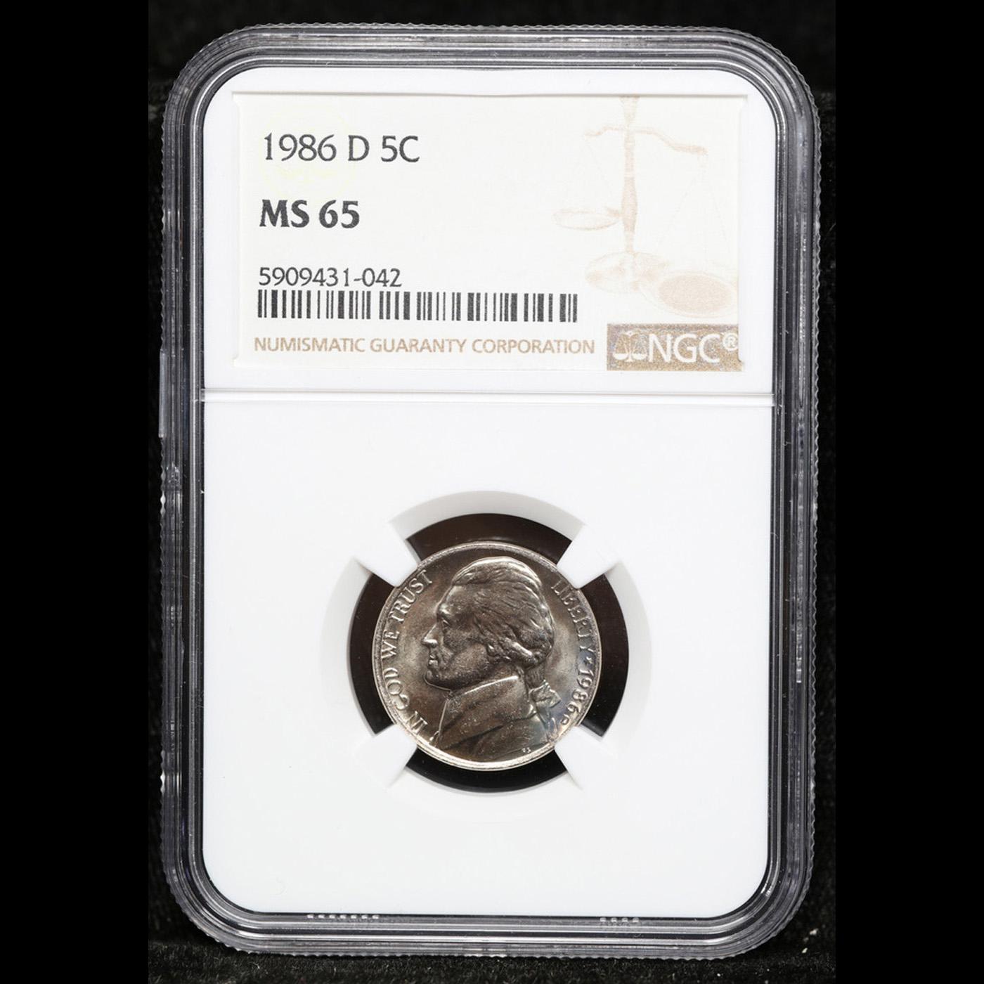 NGC 1986-d Jefferson Nickel 5c Graded ms65 By NGC