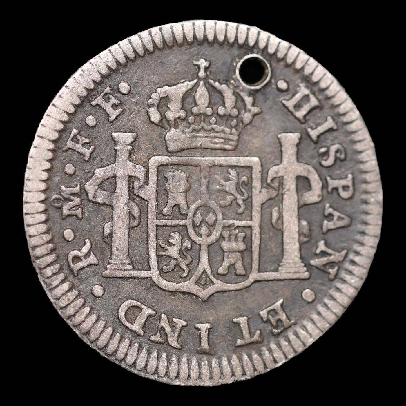 1783-M 1/2 Carlios III Spanish Reales Grades vf details
