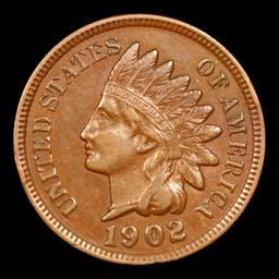 1902 Indian Cent 1c Grades Choice AU