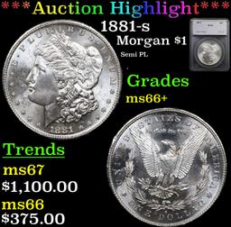 ***Auction Highlight*** 1881-s Morgan Dollar $1 Grades GEM++ Unc By SEGS (fc)
