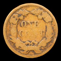 1858 Sm Lettrers Flying Eagle Cent 1c Grades vg+