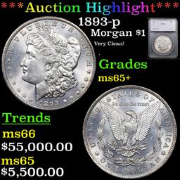 ***Auction Highlight*** 1893-p Morgan Dollar $1 Graded ms65+ By SEGS (fc)
