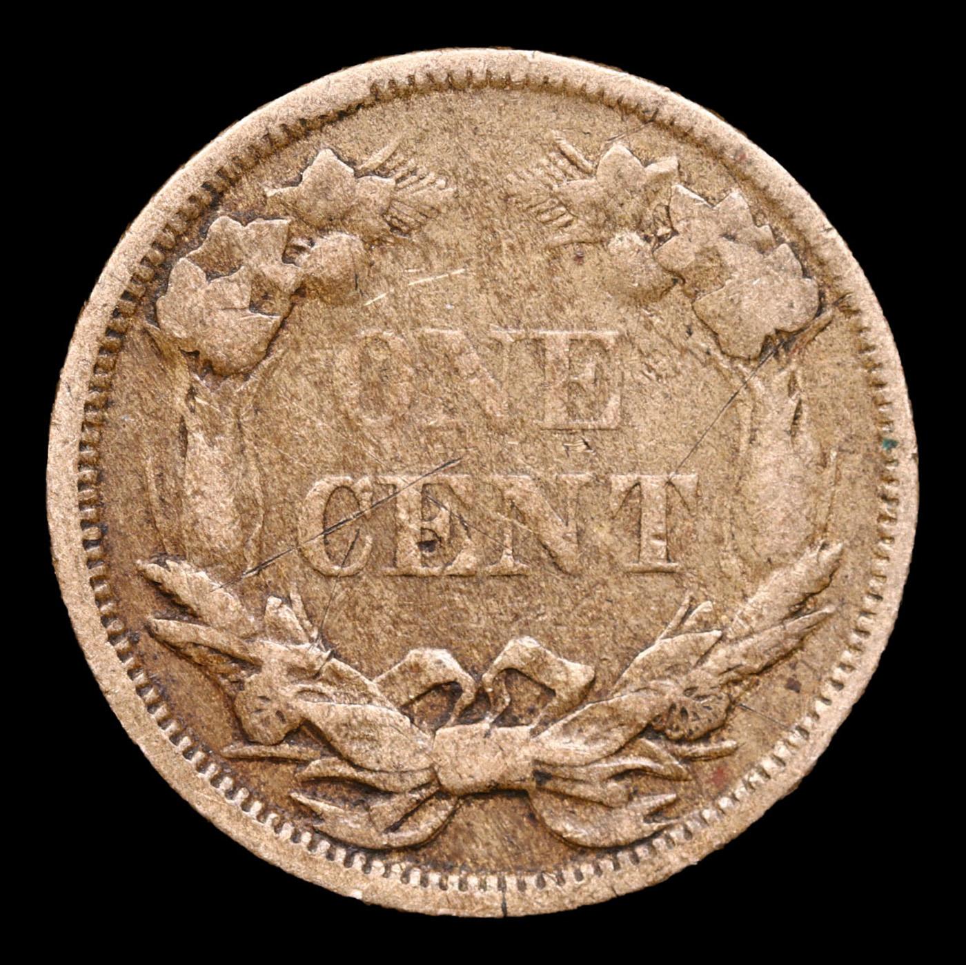 1858 Sm Letters Flying Eagle Cent 1c Grades vf++