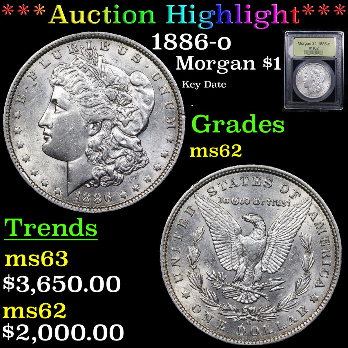 ***Auction Highlight*** 1886-o Morgan Dollar $1 Graded Select Unc By USCG (fc)