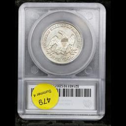 ***Auction Highlight*** 1856-s Seated Half Dollar 50c Graded ms63 details By SEGS (fc)