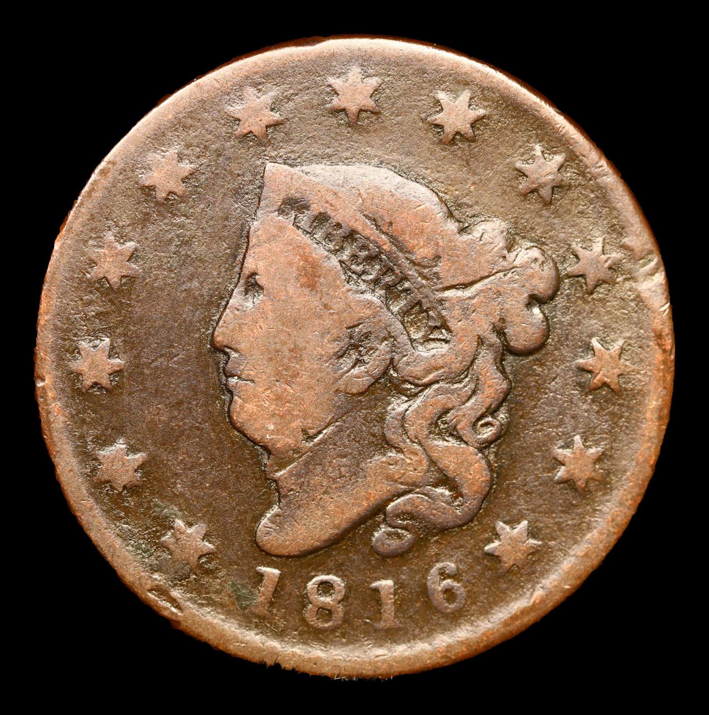 1816 Classic Head Large Cent 1c Grades f details