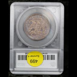 ***Auction Highlight*** 1873-cc Arrows Seated Half Dollar 50c Graded au58+ details By SEGS (fc)