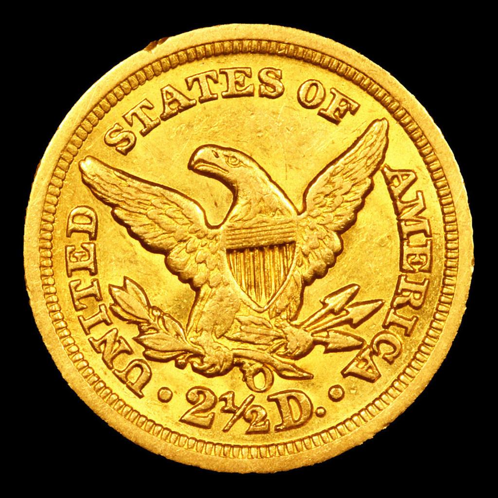 ***Auction Highlight*** 1850-o Gold Liberty Quarter Eagle 2.5 Graded ms62 By SEGS (fc)