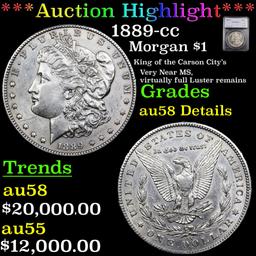 ***Auction Highlight*** 1889-cc Morgan Dollar $1 Graded au58 Details By SEGS (fc)