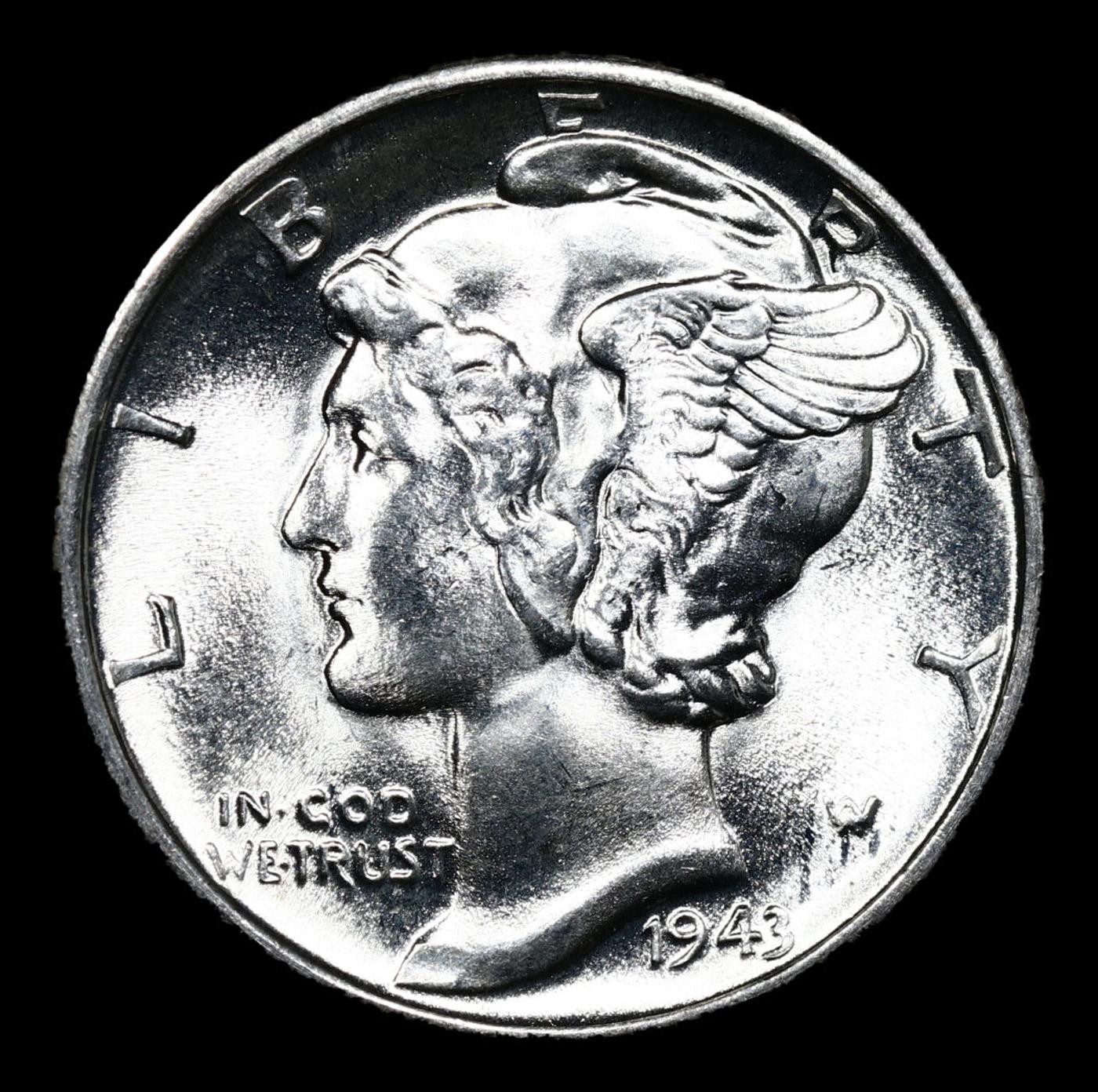 1943-p Mercury Dime 10c Grades GEM++ Unc