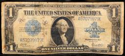 1923 $1 Large Size Blue Seal Silver Certificate, Fr-238 Signatures of Woods & White Grades vf detail