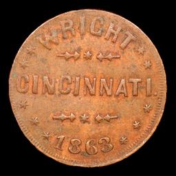 1863 Ohio Civil War Token Fr-OH-165-GR-1ao 1c Grades xf+