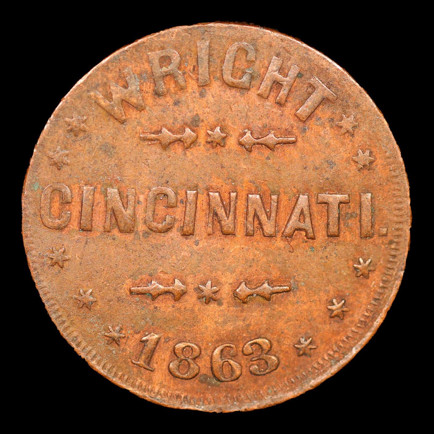 1863 Ohio Civil War Token Fr-OH-165-GR-1ao 1c Grades xf+