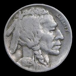 1925-d Buffalo Nickel 5c Grades f+