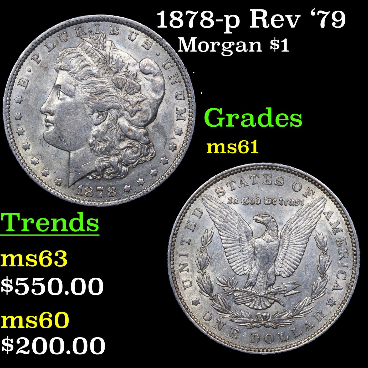 1878-p Rev '79 Morgan Dollar $1 Grades BU+