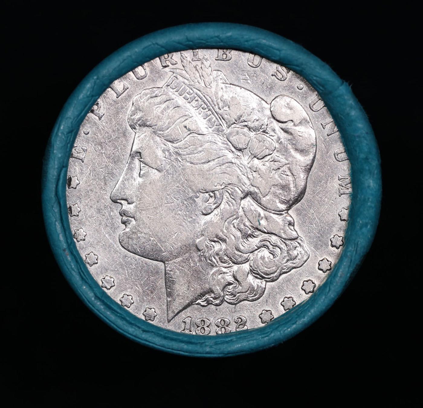 ***Auction Highlight*** Bank Of America 1882 & 'D' Ends Mixed Morgan/Peace Silver dollar roll, 20 co