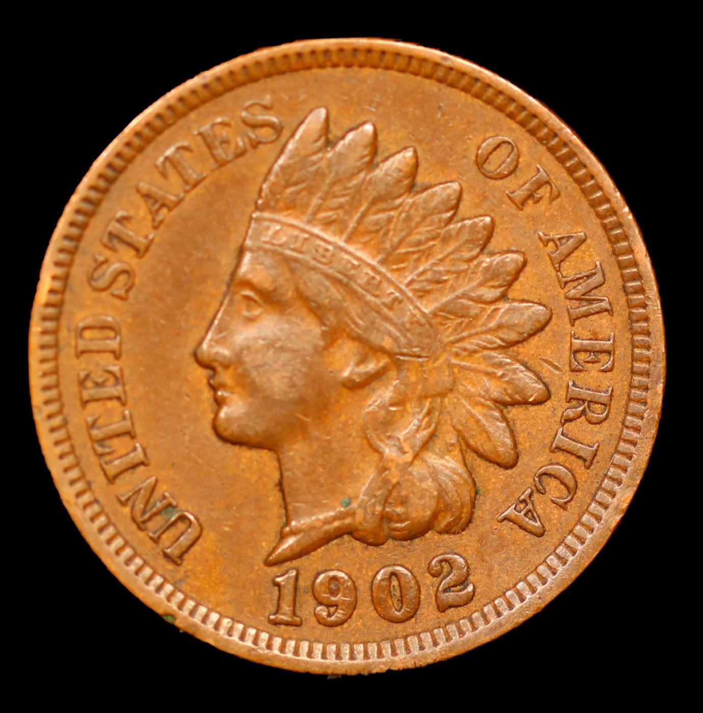 1902 Indian Cent 1c Grades Choice AU