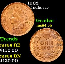 1903 Indian Cent 1c Grades Choice Unc RB